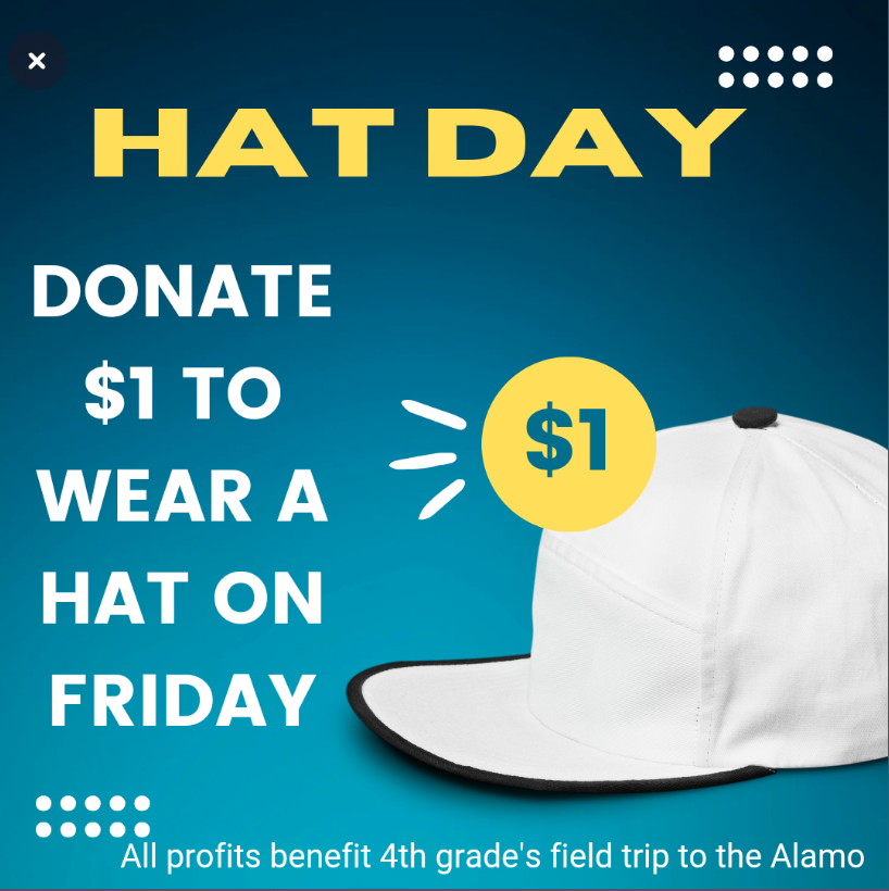  White hat on blue background.